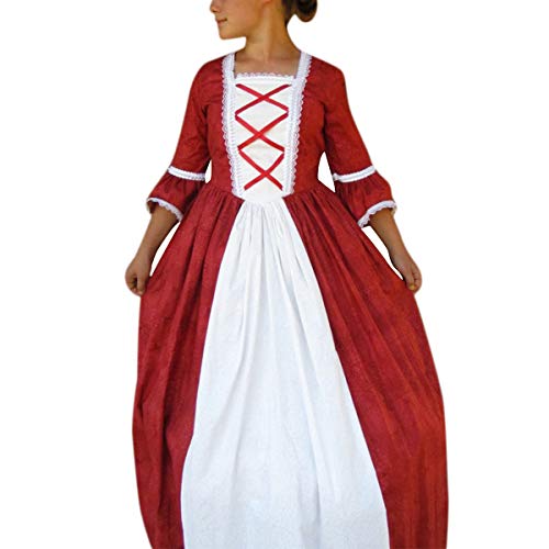 Robe princesse médiévale rouge pour fille pour festival médiéval