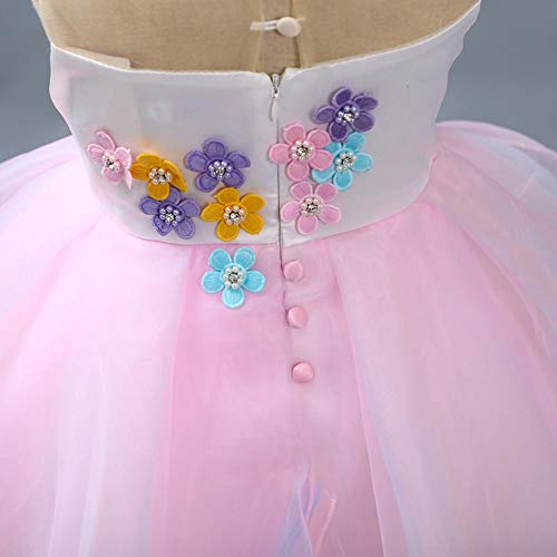 Robe licorne rose tutu fleuri