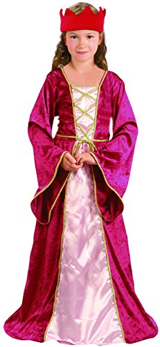 Robe princesse médiévale rose et or pour fille pour festival médiéval