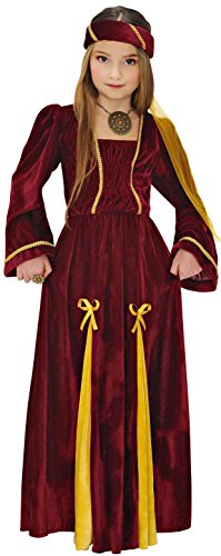 Robe princesse médiévale jaune et marron pour fille pour festival médiéval