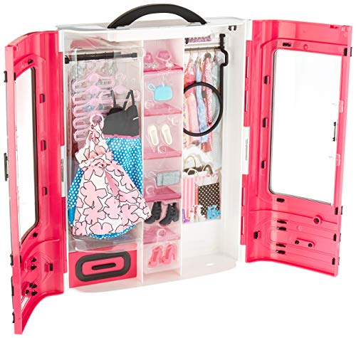 Dressing glamour pour tenues de Barbie avec poignée pour être facilement emmené partout