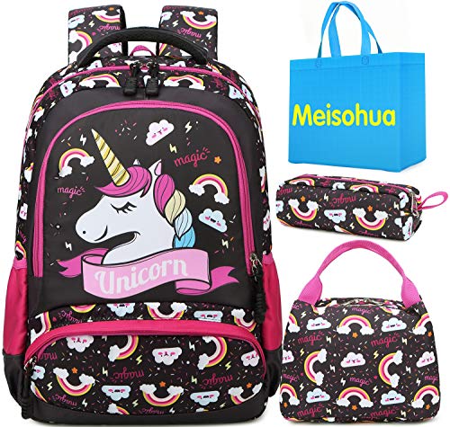 Cartable licorne Meisohua pour le CP un best seller ses accessoires assortis : trousse et pack lunch