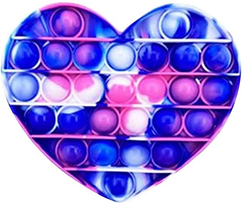 Fidget pop it coeur jouet à bulles anti stress forme coeur couleur galaxy