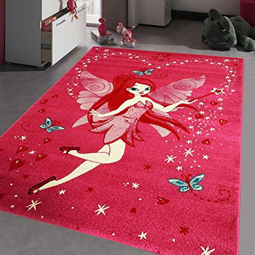 Tapis fée rose fushia pour chambre de fille 110 x 60 cm