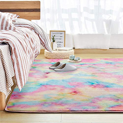 Grand tapis coloré aux couleurs de l'arc-en-ciel pour chambre de fille