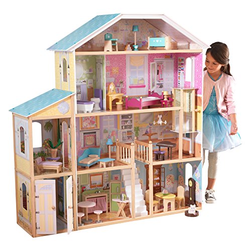 Mega Maison de poupées en bois style traditionnel avec étages et grenier aménagé,  Kidcraft