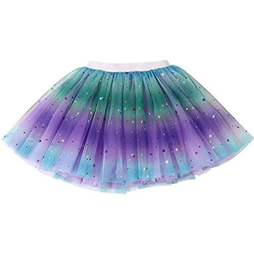 Tutu ballet arc-en-ciel pour fille bleu