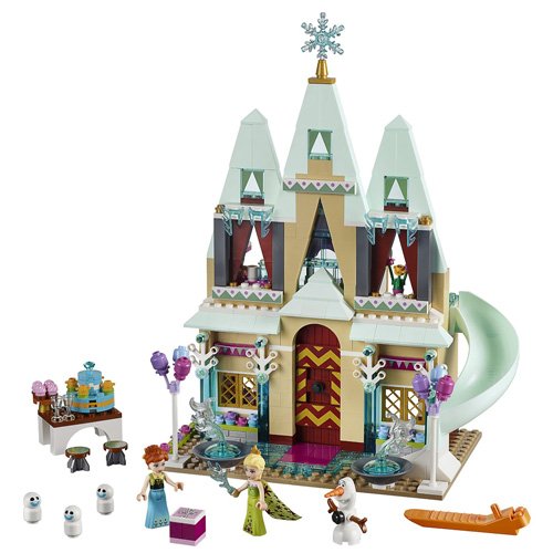 Le château d'Arendelle, Elsa et Anna de Frozen 2 dés 5 ans de Lego Princess Disney avec tobbogan