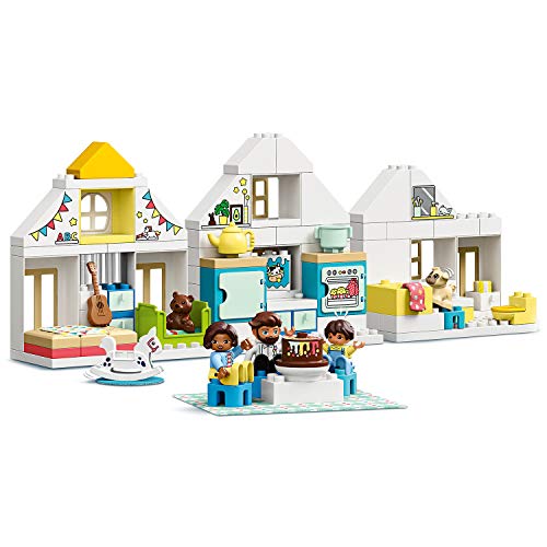 Maison de poupées Lego Duplo, 3 en 1, avec famille : en version maison contemporaine