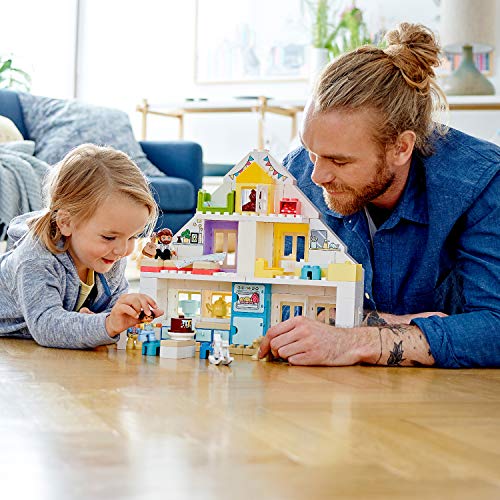 Maison de poupées Lego Duplo, 3 en 1, avec famille : en version maison contemporaine, jeu de construction