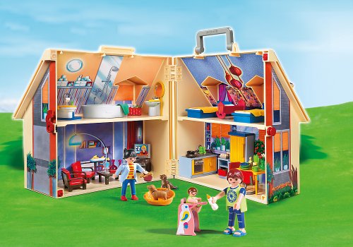 Maison de poupées playmobil transportable avec famille pliable