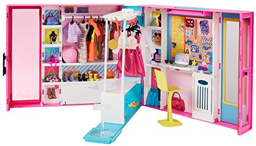 Dressing Deluxe Barbie Fashionista avec 4 tenues et plus de 25 accessoires