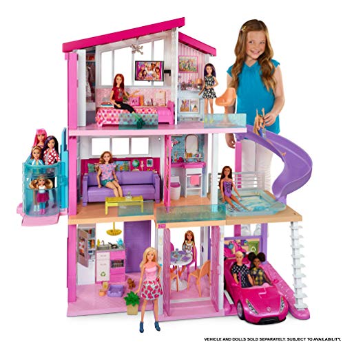 Mega grande maison de rêve pour poupée Barbie avec piscine et toboggan et garage pour la décapotable