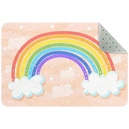 Tapis avec arc-en-ciel pour chambre de fille