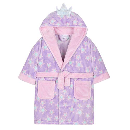  Peignoir robe de chambre Minikidz avec capuche pour fille princesse avec ailes couleur rose pastel et mauve  de 2 à 5 ans