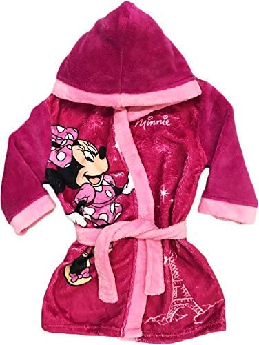  Peignoir pour fille Minnie rose avec capuche en polyester taille 8 ans