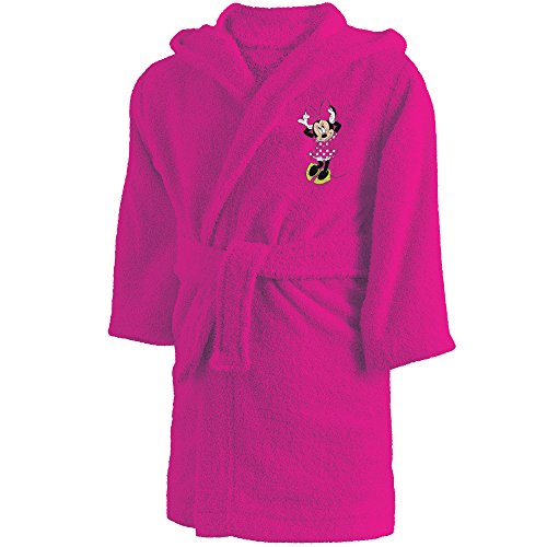  Peignoir pour fille Minnie rose fushia avec capuche en 2 ou 4 ans