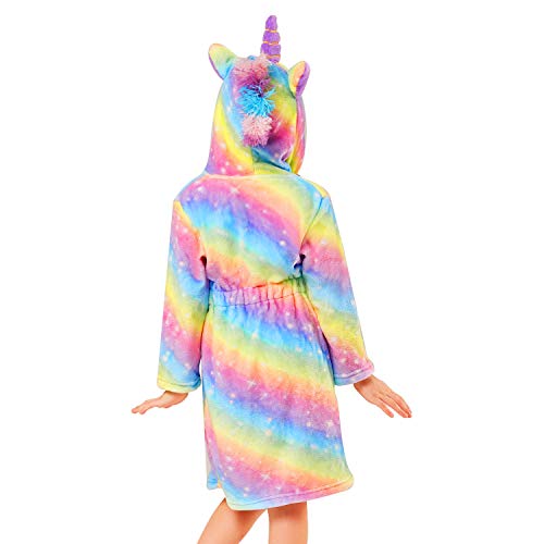 Peignoir licorne pour fille couleur arc-en-ciel avec corne 3D et crinière pour un look girly fantaisie TopColor en tissu doux et fin disponible en taille  5 à 15 ans