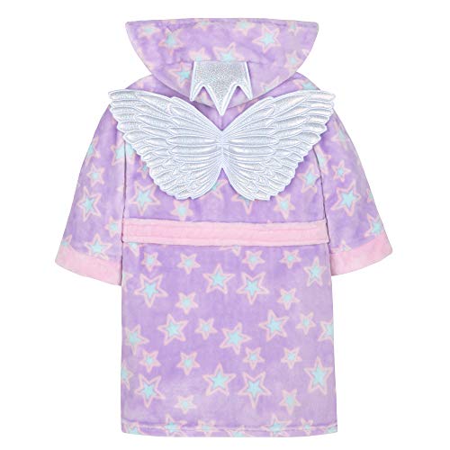  Peignoir robe de chambre Minikidz avec capuche pour fille princesse avec ailes couleur rose pastel et mauve  de 2 à 5 ans