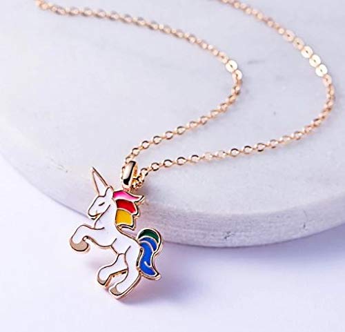 Pendentif et collier licorne Arc-en-ciel pour fille