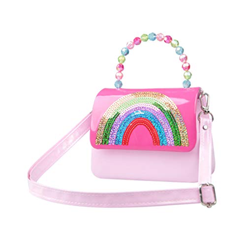 Petit sac à main rose Arc-en-ciel avec sequins rose