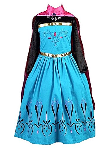 Hamanasu 01 bleu, 8 Y-150 Robe costume de princesse Elsa pour fille
