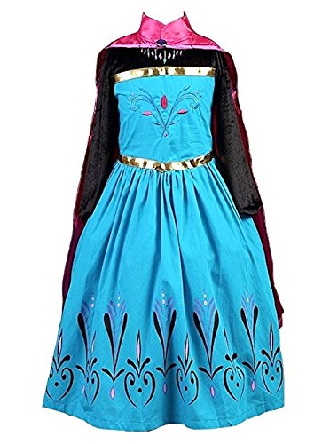 robe princesse Anna Señorita bleue turquoise et or style princesse Anna