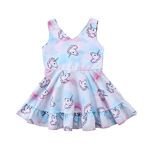 Robe bébé motif licornes pour l'été