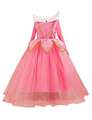 Robe princesse rose pour fille façon Belle-au-bois-dormant