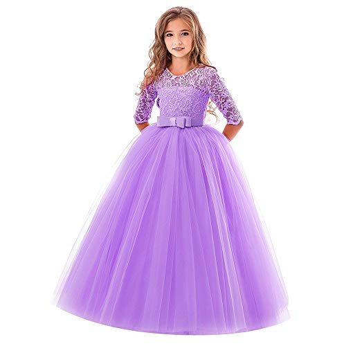 Robe costume de princesse mauve longue avec broderies