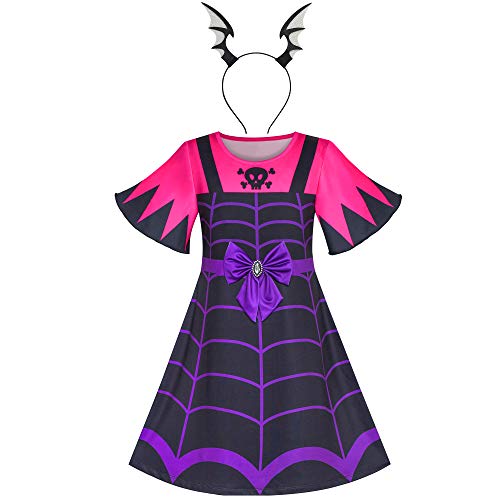 Robe de soirée Halloween girly et chic look bal vintage violette et rose 