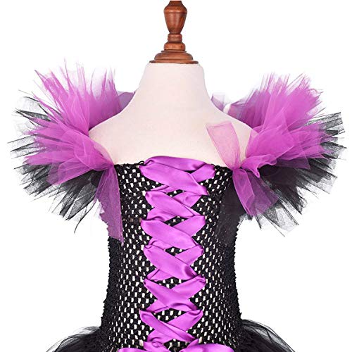 Robe de Maleficient pour fille pour Halloween, rose et noire