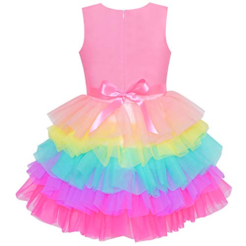 Robe tutu arc-en-ciel licorne pour fille