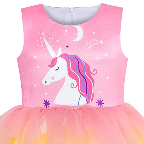 Robe licorne avec tutu arc-en-ciel pour fille