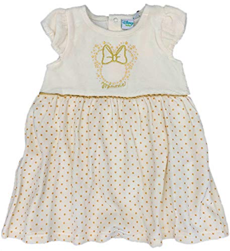 Robe Minnie bébé été blanche et or