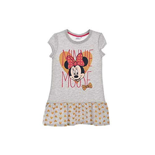 Robe Minnie Mouse manches courtes pour fille avec petits coeurs