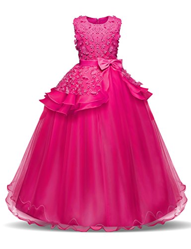 Robe princesse rose fushia bouffante avec dentelle