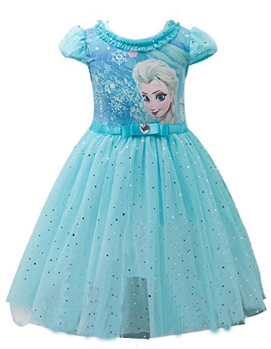 Robe princesse Elsa avec manches courtes et tutu en voilage