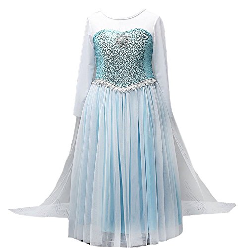 Robe Elsa avec corset brodé et cape blanche très chic