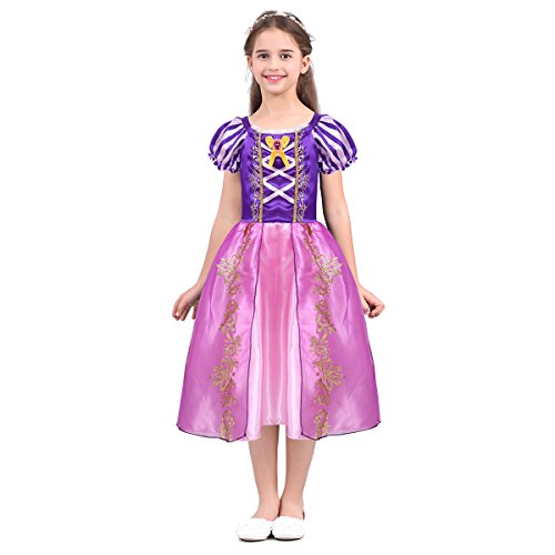 Robe princesse mauve et rose pour fille