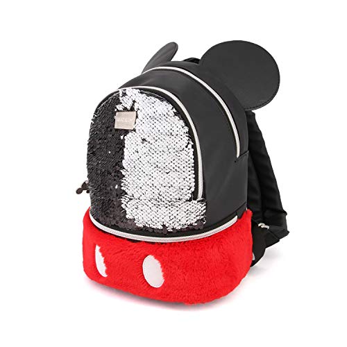 Sac à dos Mickey en sequins rouge et noir