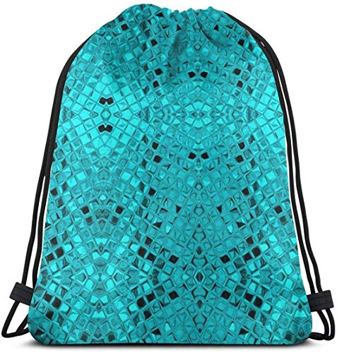 Sac de sport ou de piscine  à ficelles irisé avec sequins bleu 