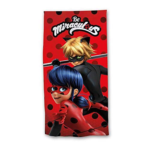 Serviette de plage Miraculous LadyBug pour fille en matière microfibre