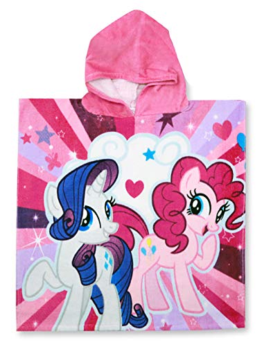 Serviette poncho My Little Pony pour petite fille girly couleur rose et violet en coton