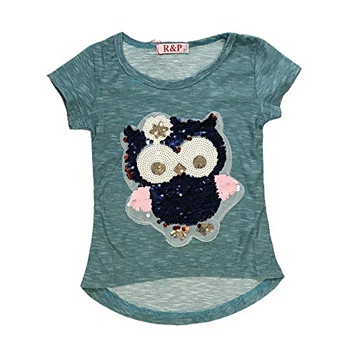 T-Shirt magique fille à paillette réversible hibou