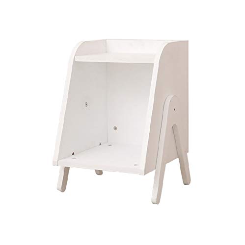 Table de chevet blanche en bois massif au look nordique pour chambre de fille 