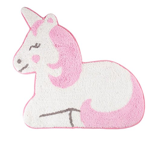 Tapis forme licorne rose en coton pour chambre d' enfant