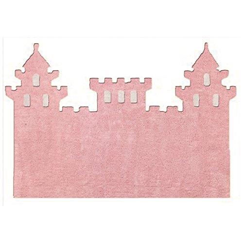 Tapis rose en forme de palais de princesse en tissu 120x160 cm