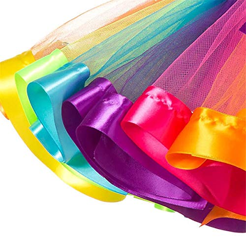 Tutu arc-en-ciel pour fille en tule