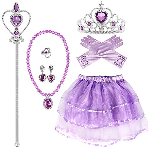 Tutu, gants, et bijoux pour déguisement princesse mauve